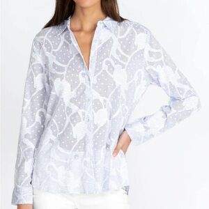 Johnny Was Flore Seersucker Button Down Shirt